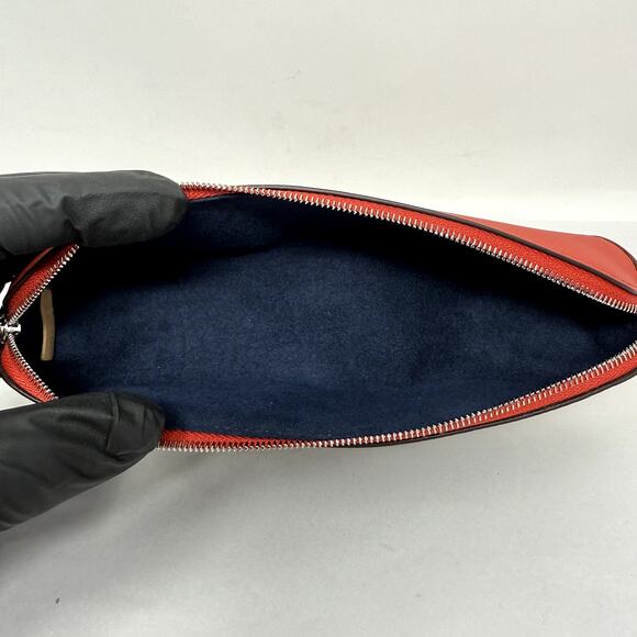 Louis Vuitton Monogram Elizabeth Pencil Pouch Case Red Gi0009 Trous RARE NEW - Picture 8 of 14